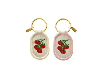 Porte-clés avec écusson brodé, grappe de tomates