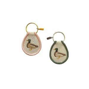 Embroidered Mallard Duck Patch Keychain