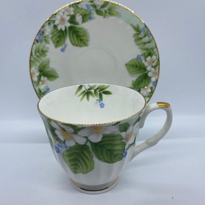 Stechcol Fine Bone China Dogwood Tea Cup and Saucer Set Etsy