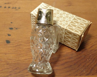 Vintage Avon Owl Perfume  - Avon Glass Owl Cologne Bottle  -  14-0882E