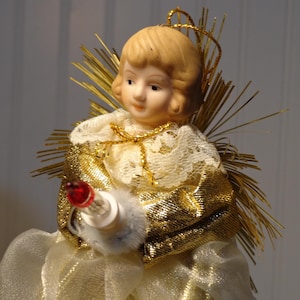 Lighted Christmas Angel - Christmas Angel Mini Tree Topper - 24-178