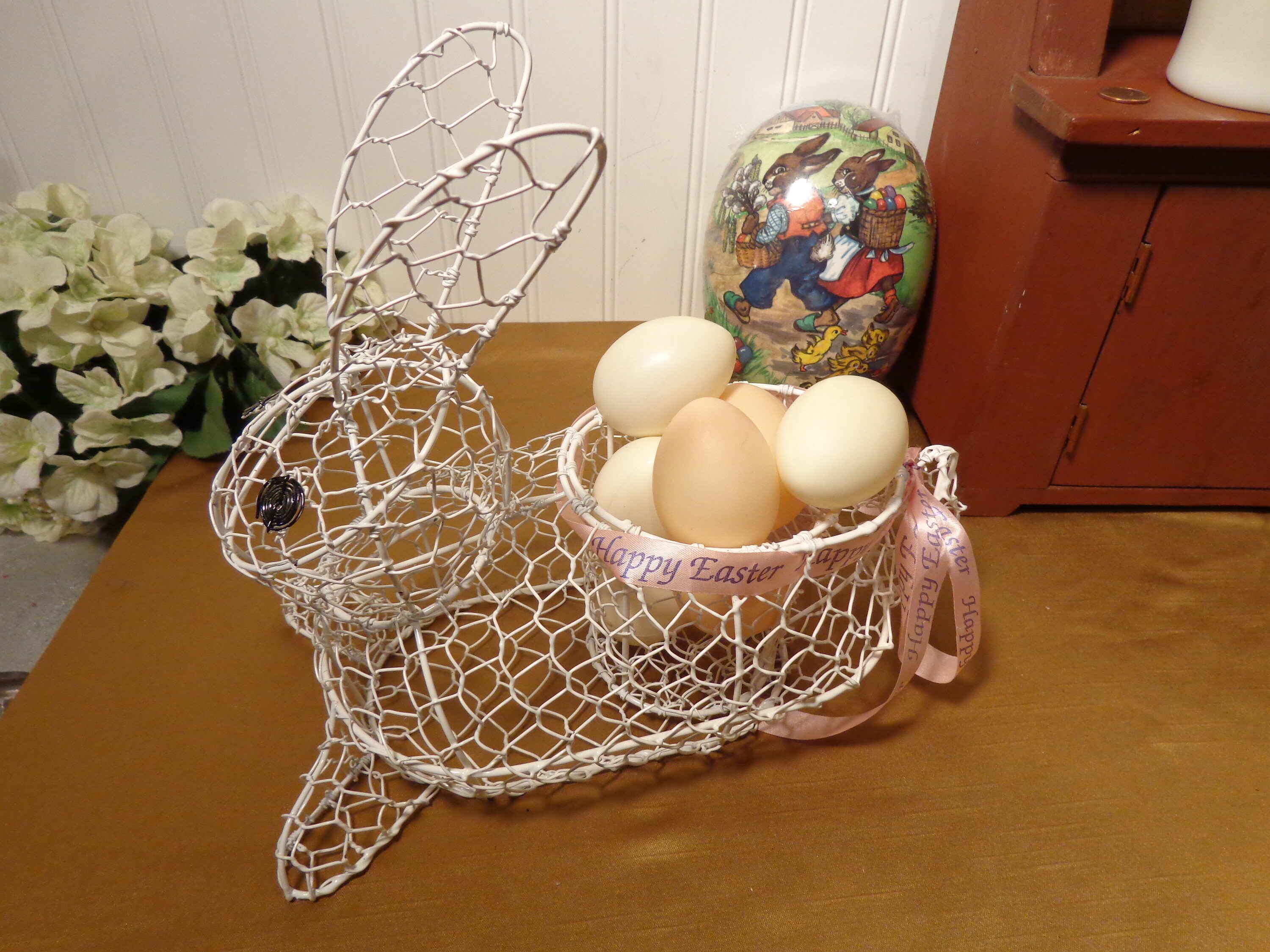 Metal Wire Egg Basket Easter Bunny Egg Basket 21330 Etsy