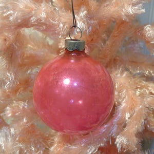 Pink Ornament - Light Pink Ball Ornament, Made in the USA -