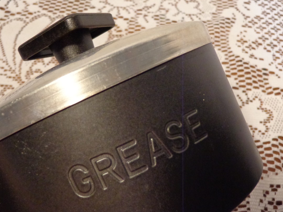Aluminum Grease Jar With Strainer Black Grease Container Etsy