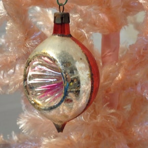 Vintage Polish Ornament - Silver, Pink, Blue, Red and Gold Indent Ornament - 20-624