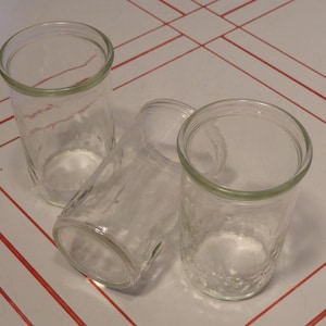 Vintage Jelly Jar Juice Glasses - Diamond Jam Jar Glasses - 18-005
