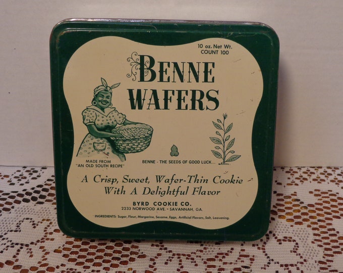 Benne Wafers Tin Cookie Tin by Byrd Cookie Company, Savannah,