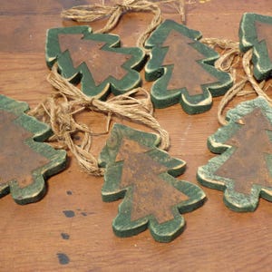 Christmas Tree Garland - Wood and Metal Trees attached to Twine - 24-234
