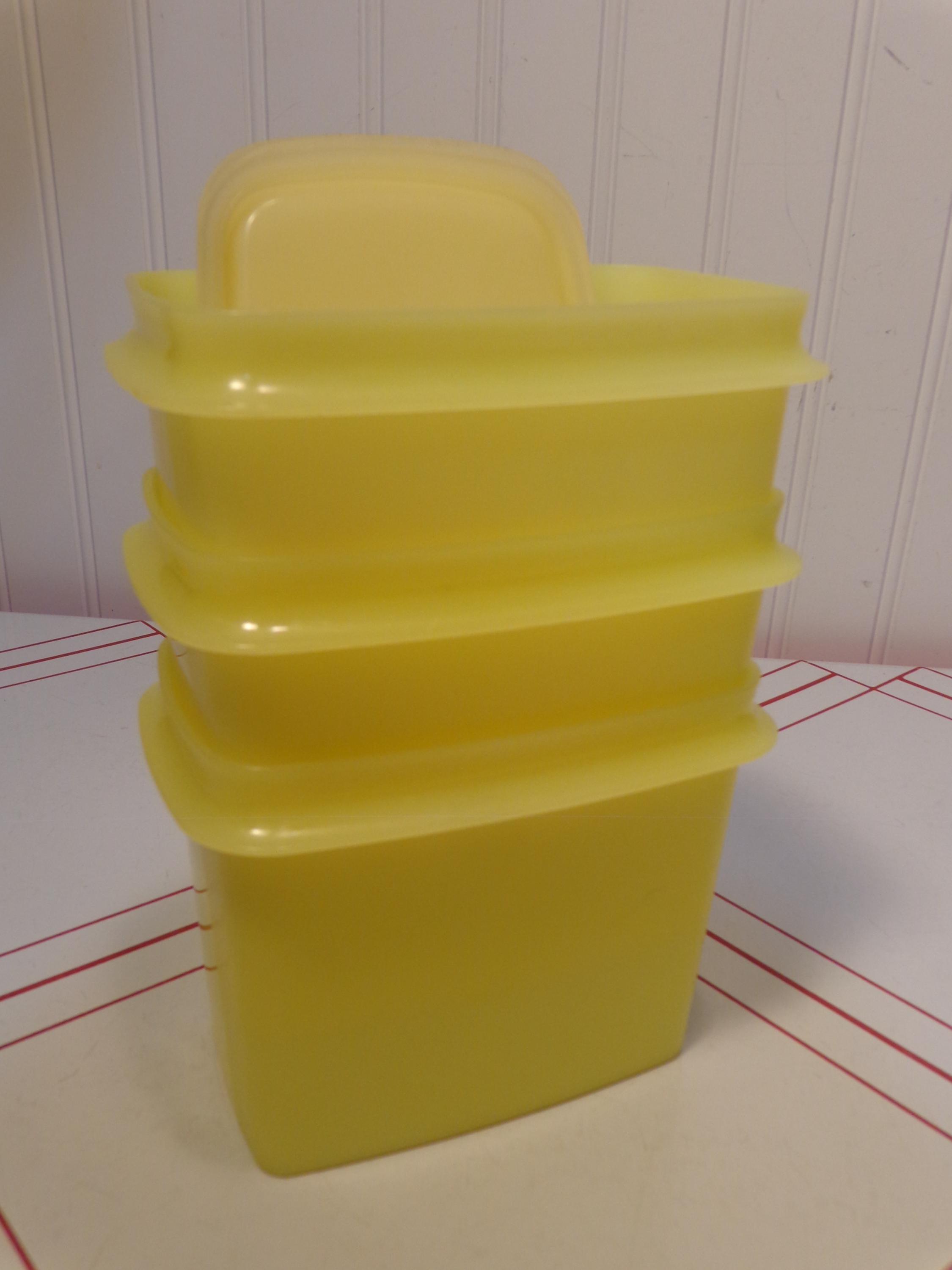 タッパーウェア 大容量 黄色 3つセット Tupperware タッパーウェア 容器セット ボウルセット 未使用品