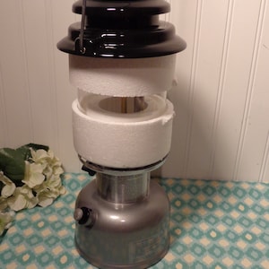 Coleman Powerhouse Duel Petroleum Laterne - Silber und Schwarz Coleman Laterne #295-700- NOS - 21-453