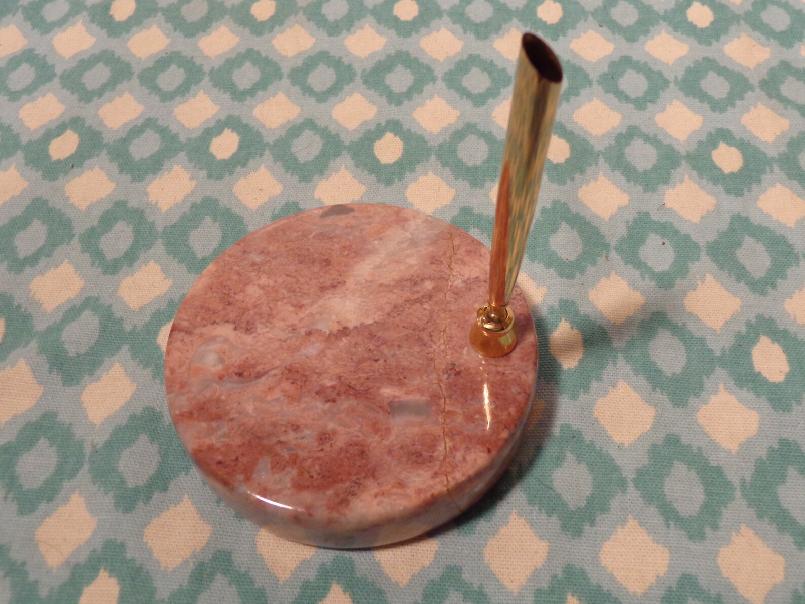 Marble Pen Holder Polished Marble and Brass Pen Holder Etsy