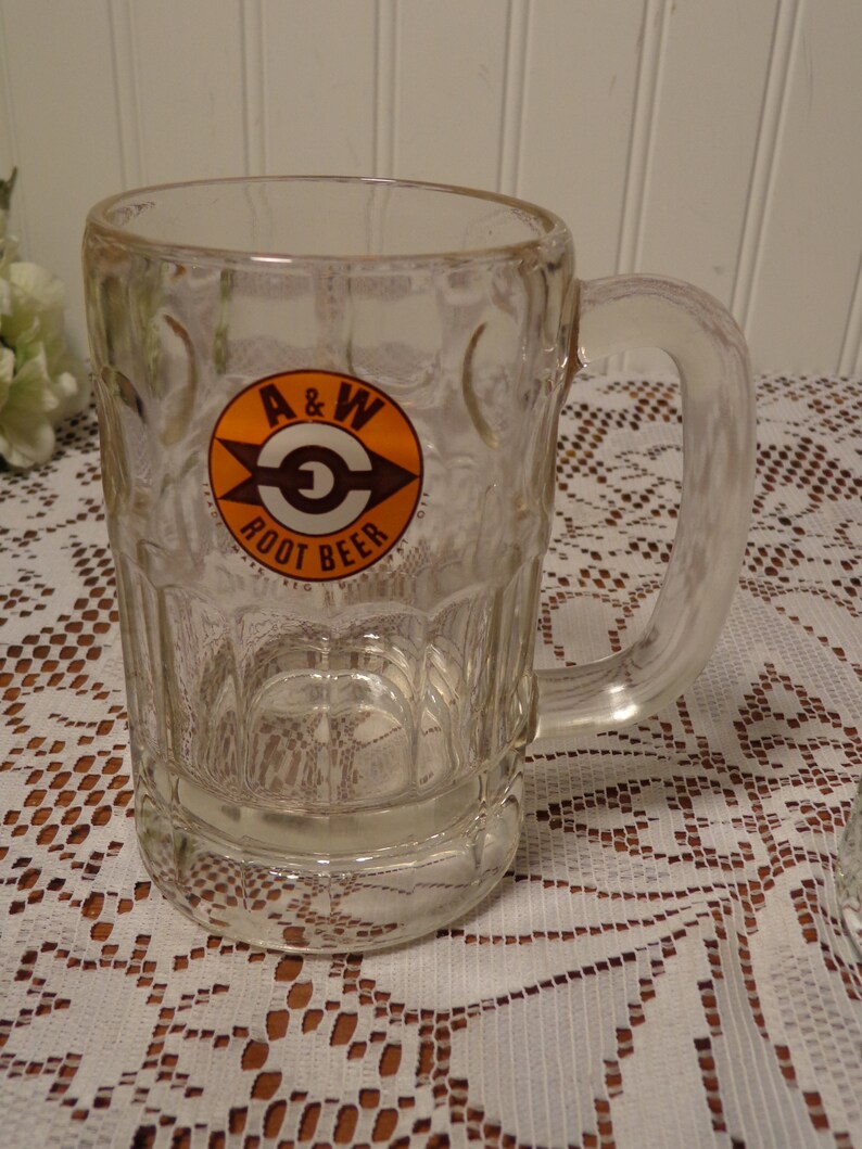 Vintage A & W Root Beer Mugs A and W Bullseye Glass Mugs Etsy