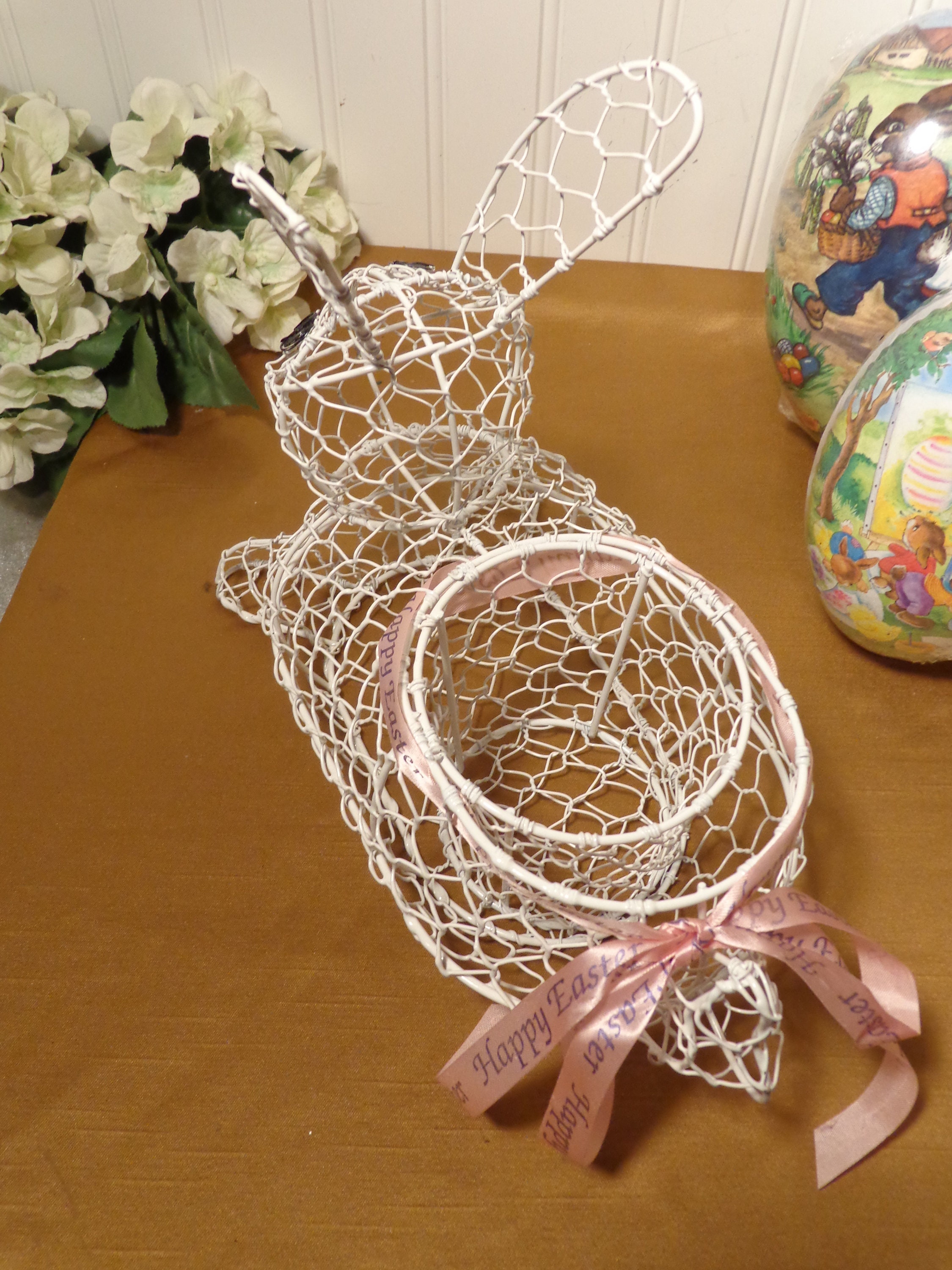 Metal Wire Egg Basket Easter Bunny Egg Basket 21330 Etsy