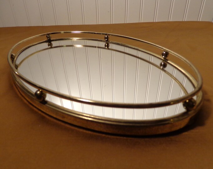 Vintage Oval Vanity Mirror Perfume Mirror Tray 18563 Etsy