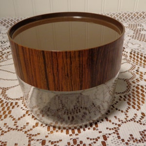 Vintage Pyrex Kanister - Klarglaskanister mit braunem Deckel - 14-0414