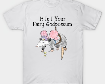 Det är jag, din fégud, possum, söt fégud, possum, lts t-shirt vit unisex storlek S-4XL Catton Classic