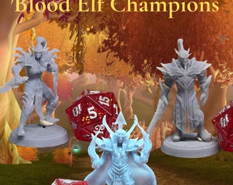 Blood Elf Champions – 32mm Resin Heroic Fantasy Miniatures