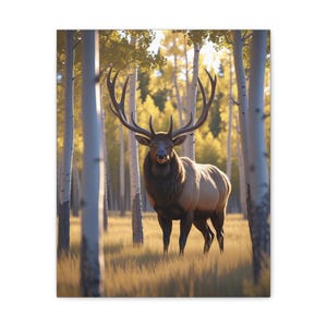 Majestic 16x20 Elk Canvas Wall Art, Nature Decor, Gift for Wildlife Lovers, Rustic Home Decor, Cabin Wall Art, Animal Print