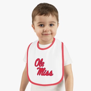 Ole Miss Baby Bib, Cute Infant Bib, University Baby Gear, Baby Shower Gift, Toddler Bib for Sports Fans