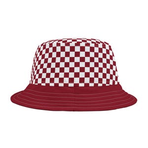Arkansas Checkered Bucket Hat, Trendy Summer Accessory, Unisex Fashion Hat, Beach Hat, Festival Wear, Gift Idea