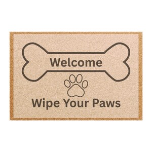 Welcome Wipe Your Paws Doormat | Pet Lover&#39;s Gift, Cute Home Decor, Entryway Mat, Dog-Friendly Decor, Funny Welcome Mat