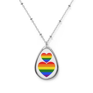 Pride Heart Necklace with Rainbow Design, LGBTQ Jewelry, Gift for Her, Unique Pendant for Celebrations, Gay Pride Accessory