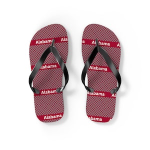 Alabama Pride Flip Flops, Summer Sandals, Beach Footwear, Casual Shoes, Gifts for Travelers