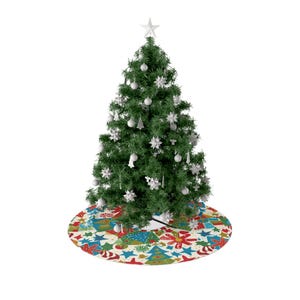 Festive Christmas Tree Skirt, Colorful Holiday Decor, Xmas Tree Accessory, Christmas Gift, Celebration Decoration