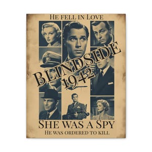 Vintage 16x20 Movie Canvas Wall Art, Retro Home Decor, Film Lover Gift, Cinematic Wall Hanging, Noir Artwork