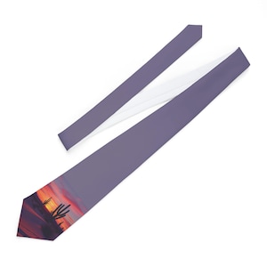 Sunset Silhouette Necktie, Elegant Tie, Formal Accessory, Gift for Him, Wedding Tie, Business Casual Necktie