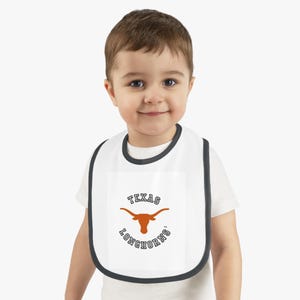 Texas-Theme Baby Bib, Cute Baby Shower Gift, Infant Feeding Bib, Toddler Apparel, Baby Shower Accessories, Sports Team Merchandise