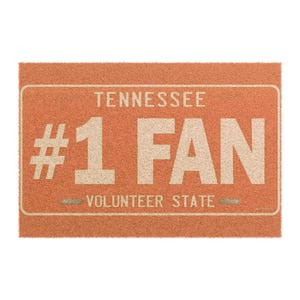 Tennessee #1 Fan Doormat - Sports Enthusiast Welcome Mat, Perfect for Game Day Decor, Housewarming Gift, Fan Merchandise, Indoor/Outdoor Use
