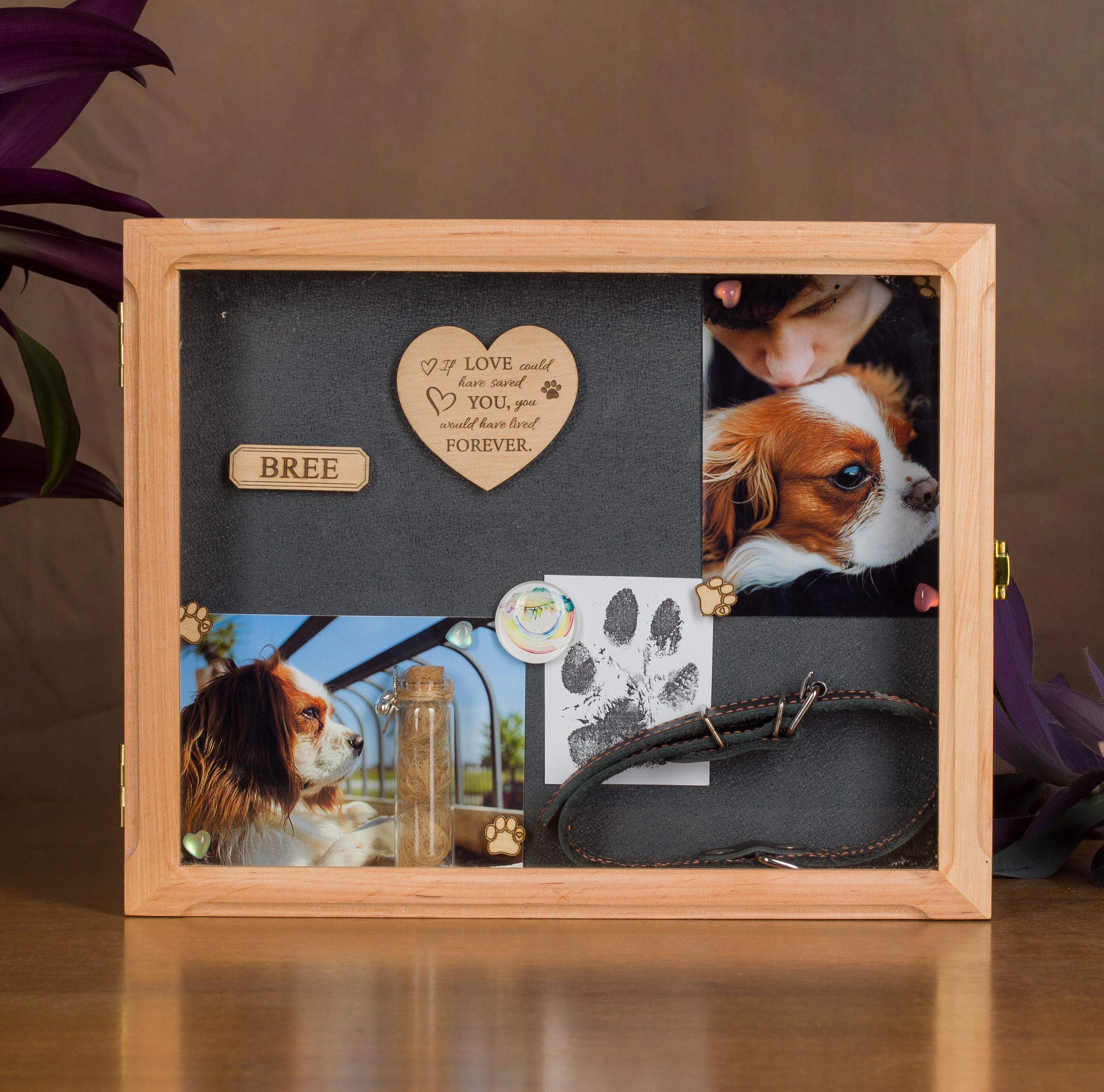 Pet Memorial Shadow Box, Rainbow Bridge Remembrance Keepsake
