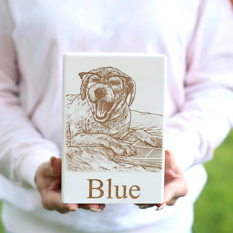 Personalized Cremation Box, Wooden Custom Pet Urn for Dog, Dog Memorial Gift, Ashes Keepsake image 14