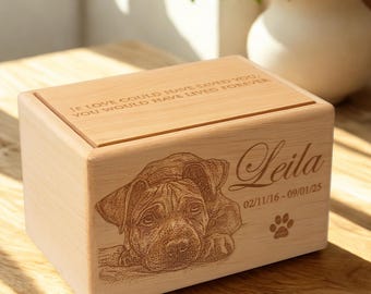 Urna de madera personalizada para cenizas de perro, regalo conmemorativo para mascotas, caja de cremación de recuerdo.