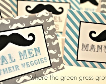Mustache Table Food Signs