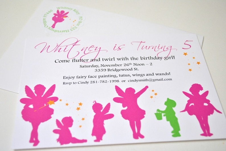 Fairy Invitation Etsy