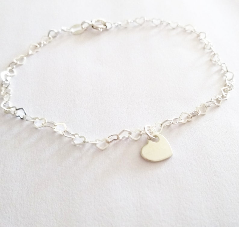 Sterling Silver Heart Chain Bracelet
