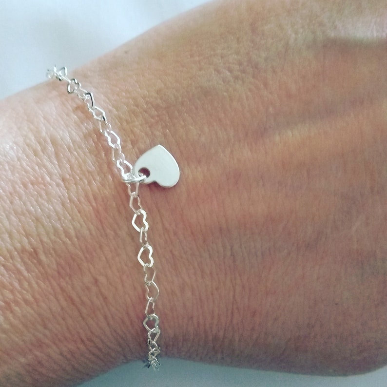 Sterling Silver Heart Chain Bracelet