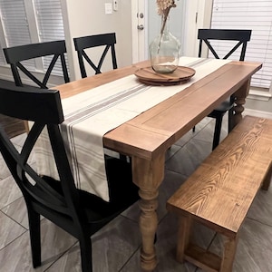 Farmhouse Dining Table – Rustic Solid Wood – Handmade