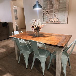 Farmhouse Dining Table – Rustic Solid Wood – Handmade