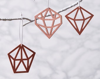 Geometric Copper Christmas Decoration