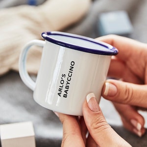 Personalised Enamel Children&#39;s Mug | Babyccino Mug
