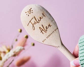Personalized Couples Wooden Spoon | Engraved Anniversary Gift