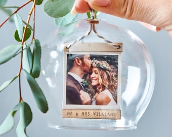 Personalised Photo Dome Glass Bauble