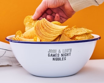 Bol de esmalte personalizado para compartir en una noche de juegos / Regalo para el Día del Padre