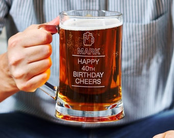 Personalised 40th Birthday Beer Tankard