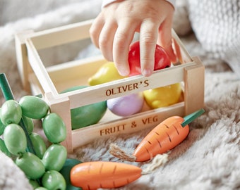 Personalised Fruit & Veg Wooden Basket