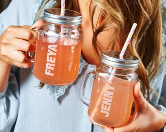Personalised Set Of Two Mason Jars
