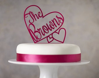 Personalised Heart Wedding Cake Topper